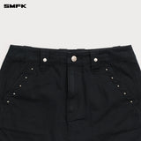 SMFK 2504 野性豹纹工装短裙 荒野黑