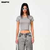 SMFK 2501 十字经典运动紧身Tee 尘埃灰