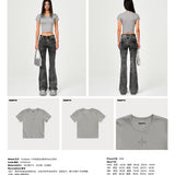 SMFK 2501 十字经典运动紧身Tee 尘埃灰