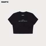 SMFK 2504 比弗利电影字幕短身TEE/荒野黑