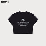 SMFK 2504 比弗利电影字幕短身TEE/荒野黑