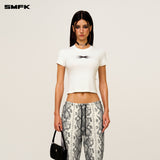 SMFK 2503 未来涟漪运动修身TEE/雪山白