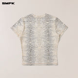 SMFK 2506 十字印章修身运动Tee/幻影眼镜蛇纹