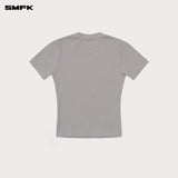SMFK 2503 十字徽章收腰TEE/尘埃灰