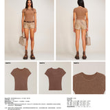 SMFK 2506 暴风褪色蚕丝运动Tee(手工染色)/野马棕