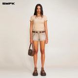 SMFK 2506 暴风褪色蚕丝运动Tee(手工染色)/褪色沙漠