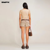 SMFK 2506 暴风褪色蚕丝运动Tee(手工染色)/褪色沙漠