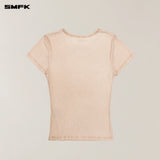 SMFK 2506 暴风褪色蚕丝运动Tee(手工染色)/褪色沙漠