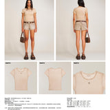 SMFK 2506 暴风褪色蚕丝运动Tee(手工染色)/褪色沙漠