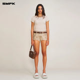 SMFK 2506 暴风褪色蚕丝运动Tee(手工染色)/白雾色