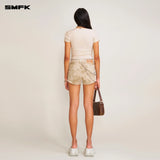 SMFK 2506 暴风褪色蚕丝运动Tee(手工染色)/白雾色