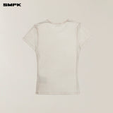 SMFK 2506 暴风褪色蚕丝运动Tee(手工染色)/白雾色