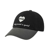 EMIS 2505 HEART WAPPEN TONE ON TONE BALL CAP-BLACK