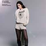 MARDI MERCREDI 2502 SWEATSHIRT FLOWERMARDI STONE EMBELLISHED_OATMEAL BLACK