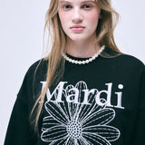 MARDI MERCREDI 2502 SWEATSHIRT FLOWERMARDI NEEDLEWORK_BLACK LIGHTGREY