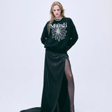 MARDI MERCREDI 2502 SWEATSHIRT FLOWERMARDI NEEDLEWORK_BLACK LIGHTGREY