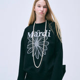 MARDI MERCREDI 2502 SWEATSHIRT FLOWERMARDI NEEDLEWORK_BLACK LIGHTGREY