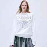 MARDI MERCREDI 2502
SWEATSHIRT FLOWERMARDI NEEDLEWORK_WHITE GREY