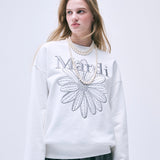 MARDI MERCREDI 2502
SWEATSHIRT FLOWERMARDI NEEDLEWORK_WHITE GREY