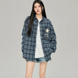 MacyMccoy 2503 星星毛边格子衬衫