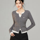 MacyMccoy 2503 假两件撞色针织衫 灰