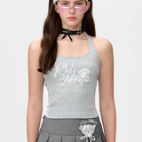 13DE MARZO | 2503 Bear Lacy Halter Top Grey