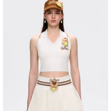 13DE MARZO | 2503 Marzo Tennis Halter Top White