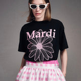 MARDI MERCREDI 2506 TSHIRT FLOWERMARDI_BLACK PINK