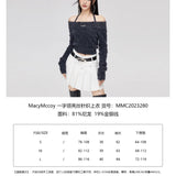 MacyMccoy SS2401 一字领亮丝针织上衣 白