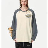 13DE MARZO | 2408 Bear Waffle Check Sweatshirt Khaki