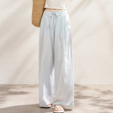 Kroche 2507 假两件蓝白条纹休闲裤