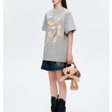 13DE MARZO | 2504 Paper Plane Bear T-Shirt Grey
