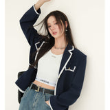 Kroche SS2309 撞色边休闲宽松西装外套