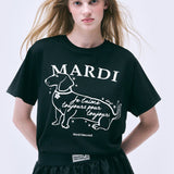 MARDI MERCREDI 2502 TSHIRT SWING THE TAIL DDANJI FLOWER CHOKER_BLACK IVORY