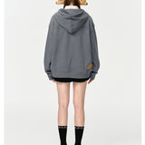 13DE MARZO | 2408 Doozoo Waffle Check Hoodie Grey