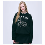 MARDI MERCREDI 2502 SWEATSHIRT SWING THE TAIL DDANJI FLOWER CHOKER_BLACK IVORY