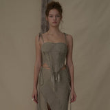 ELYWOOD 解构绳结吊带背心 灰绿