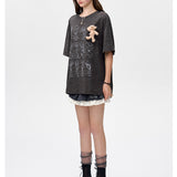 13DE MARZO | 2504 Bear Movement Sketch T-shirt Dark Grey