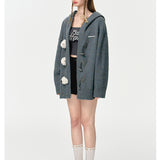 13DE MARZO | 2410 Doozoo Button Yarn Knit Cardigan Grey