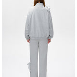 13DE MARZO | 2503 Bear Lacy Knot Zip Sweatshirt Grey