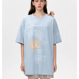 13DE MARZO | 2503 Slogan Graffiti T-shirt Blue