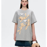 13DE MARZO | 2504 Paper Plane Bear T-Shirt Grey