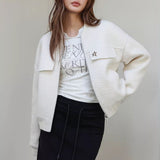 SOMESOWE SS2401 袋盖圈圈羊毛外套 白