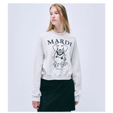 MARDI MERCREDI 2502 SWEATSHIRT RAGLAN SWING THE TAIL DDANJI PEARL NECKLACE_OATMEAL BLACK