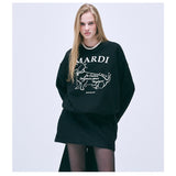 MARDI MERCREDI 2502 SWEATSHIRT SWING THE TAIL DDANJI FLOWER CHOKER_BLACK IVORY