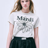 MARDI MERCREDI 2506 小雏菊印花修身短袖t恤 雾灰