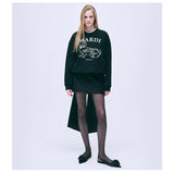 MARDI MERCREDI 2502 SWEATSHIRT SWING THE TAIL DDANJI FLOWER CHOKER_BLACK IVORY