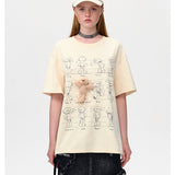 13DE MARZO | 2504 Bear Movement Sketch T-shirt Beige