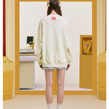 13DE MARZO | 2408 Lay's Broken Printing Sweatershirt Beige