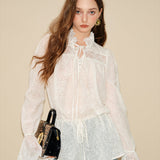 EIMISMOSOL 2505 设计感蕾丝拼接衬衫